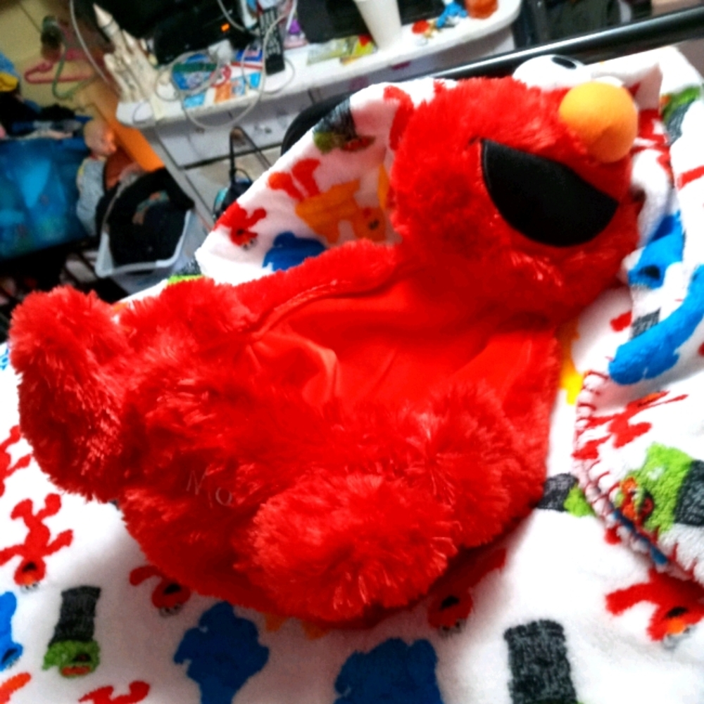Elmo plush and sesame street blanket Vintage